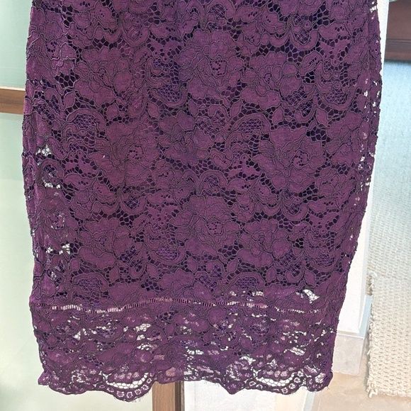 RALPH LAUREN Lace Overlay Sheath Dress - Purple Size 4 - Picture 10 of 12
